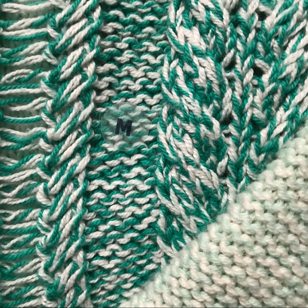 American Eagle Teal Sweater Two-Toned Knit Med NWT - Picture 6 of 8